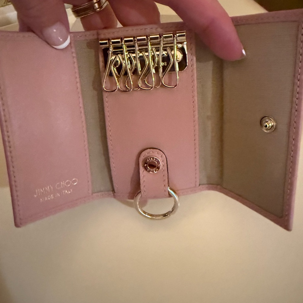 Jimmy Choo Blush Star-Studded Card/Keychain holder - Picture 2 of 7